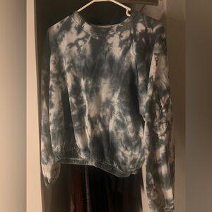 Dark Blue & White Tie Dye Top